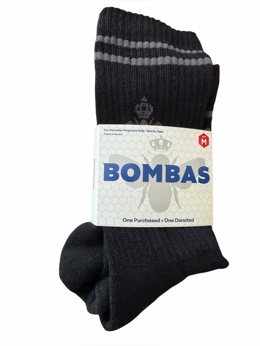 NWT Bombas Calf Socks Black and Grey Size Medium
